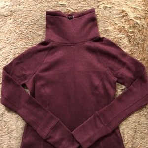 Maroon Tek Gear Cowl Neck Fleece Top